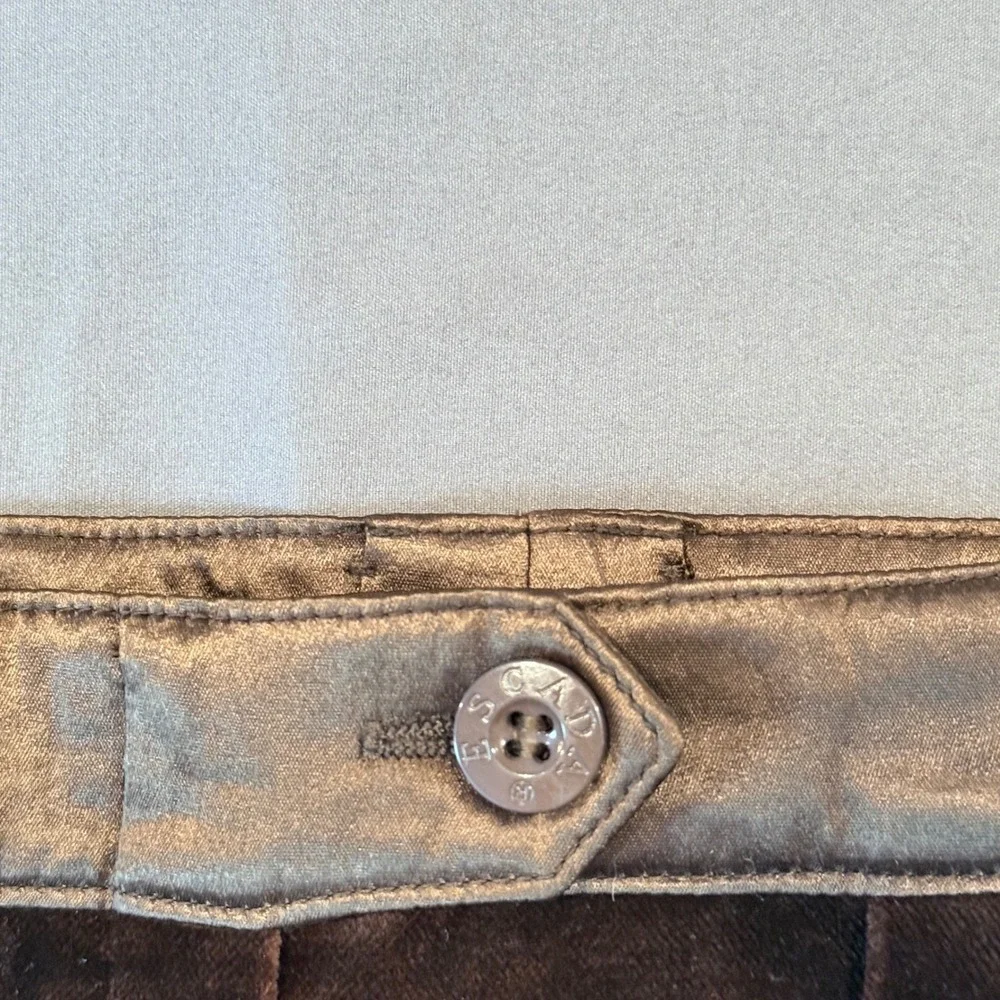 Vintage 1980s Escada by SRB Velvet Trousers Satin Trim (Made in Western Germany)
